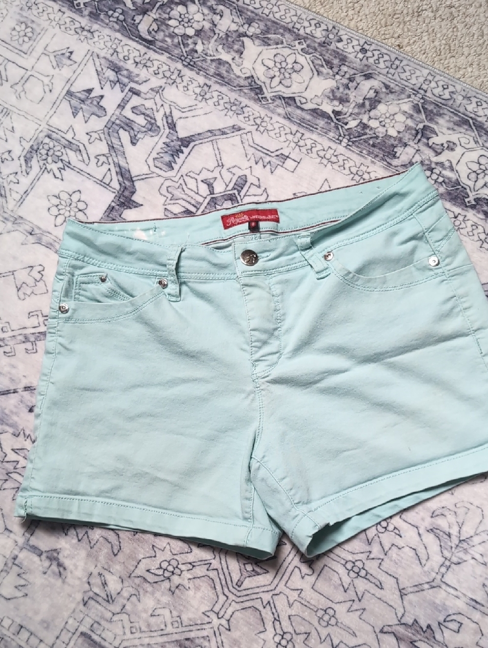 Royalty For Me Mint Green High-Waist Cotton Blend Shorts